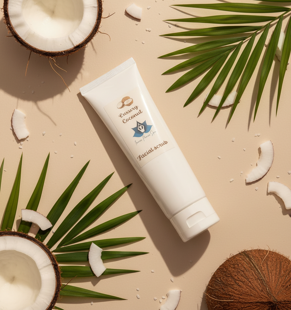 Luxury coconut facial scrub with collagen peptide 98ml