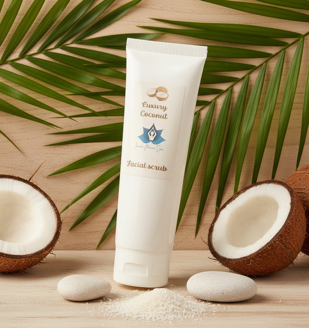 Luxury coconut facial scrub with collagen peptide 98ml