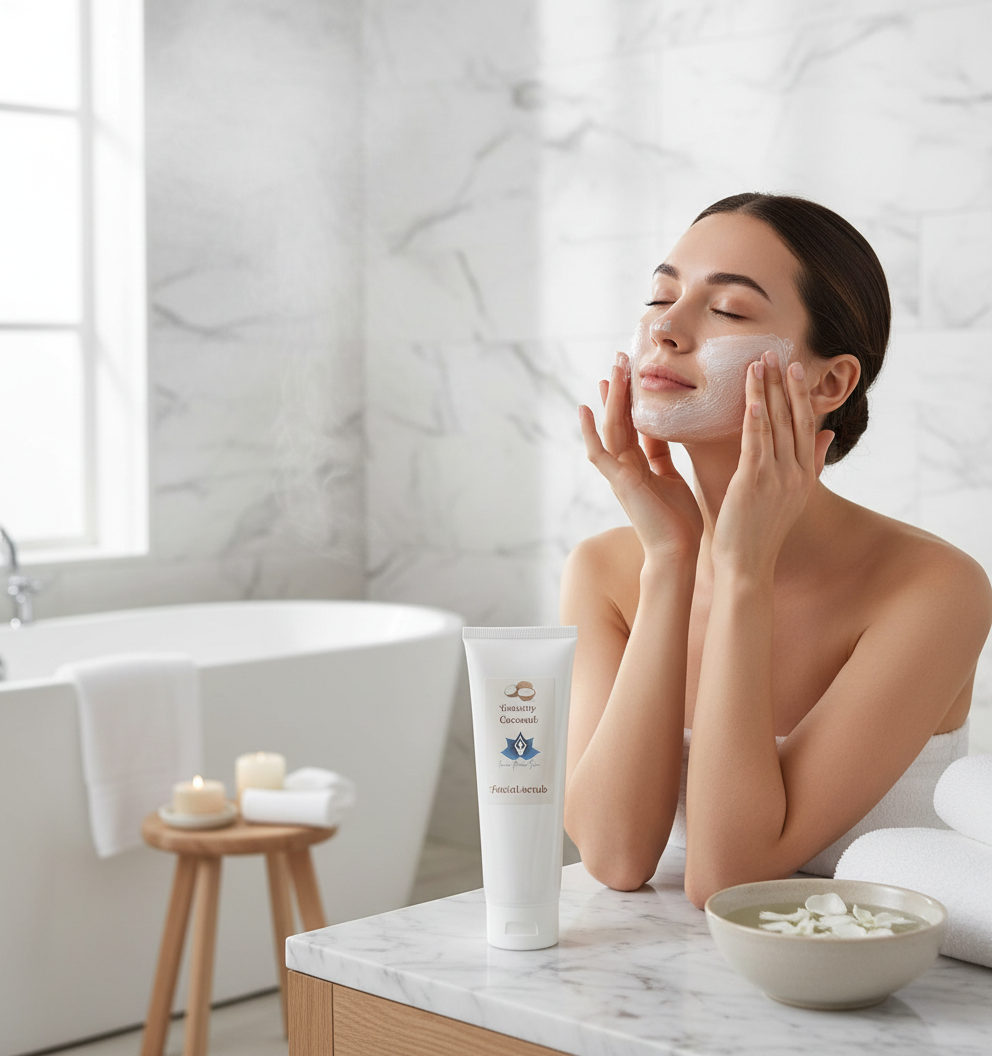 Luxury coconut facial scrub with collagen peptide 98ml